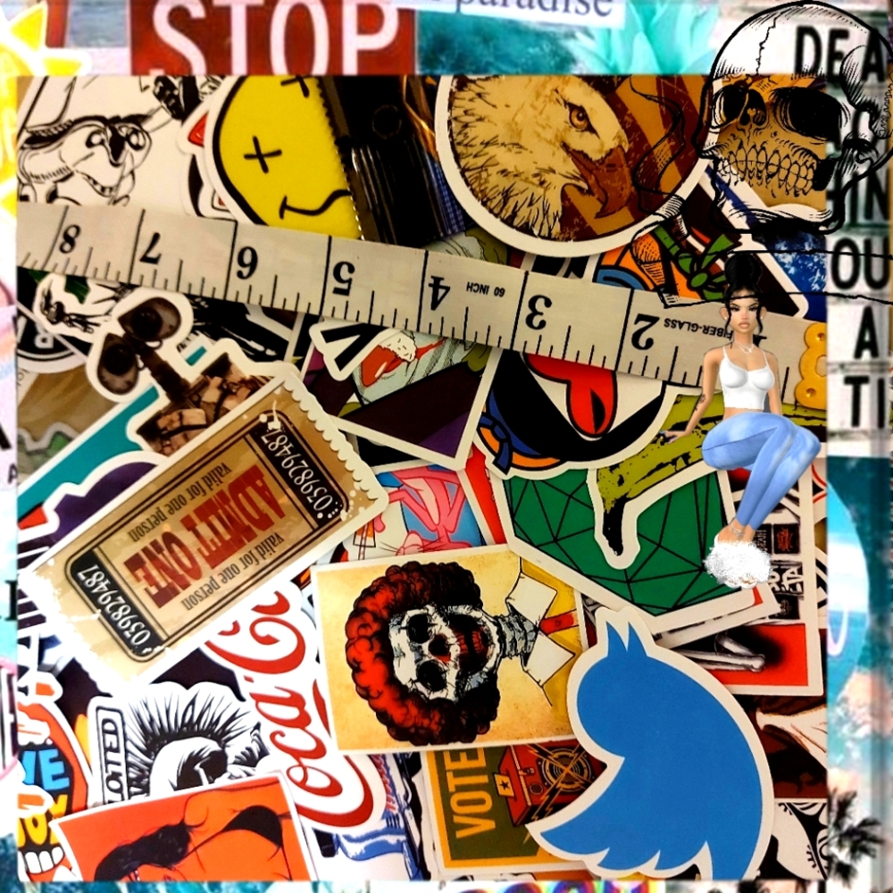 Jumbo random skate stickers large set pack bundle